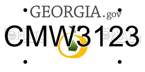 CMW3123 Georgia License Plate