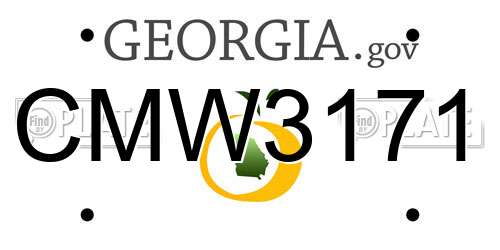 CMW3171 Georgia License Plate