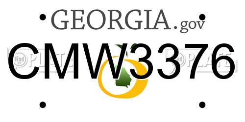 CMW3376 Georgia License Plate