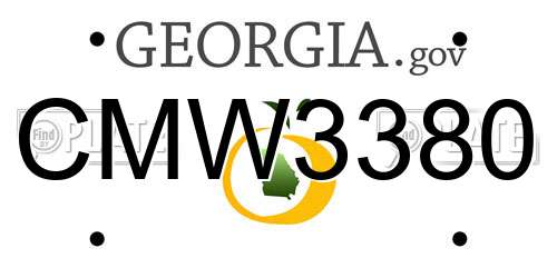 CMW3380 Georgia License Plate