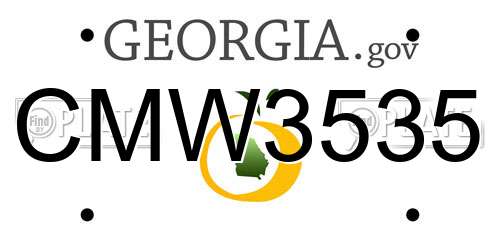CMW3535 Georgia License Plate