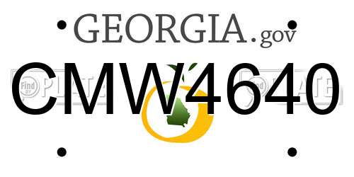 CMW4640 Georgia License Plate