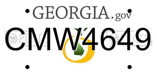 CMW4649 Georgia License Plate