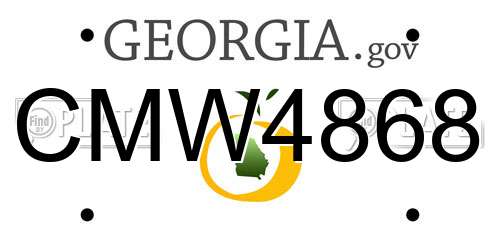 CMW4868 Georgia License Plate