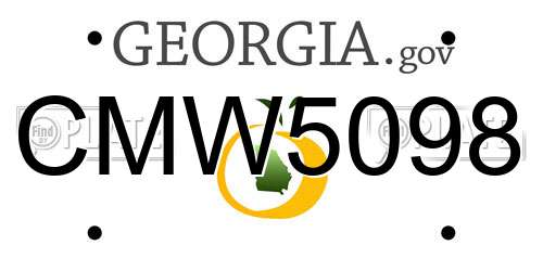 CMW5098 Georgia License Plate