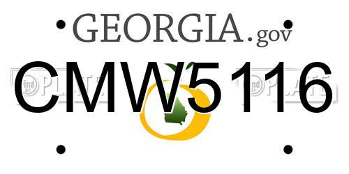 CMW5116 Georgia License Plate