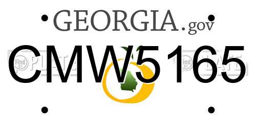 CMW5165 Georgia License Plate
