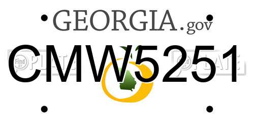 CMW5251 Georgia License Plate