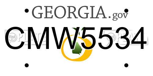 CMW5534 Georgia License Plate