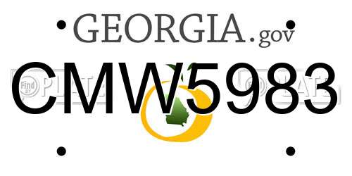 CMW5983 Georgia License Plate