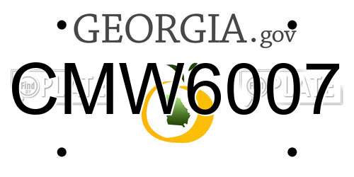 CMW6007 Georgia License Plate