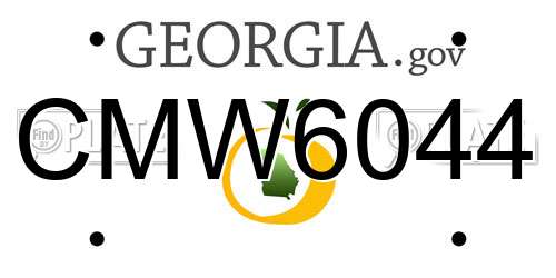 CMW6044 Georgia License Plate