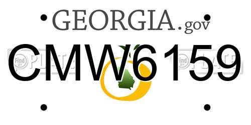 CMW6159 Georgia License Plate