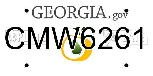 CMW6261 Georgia License Plate