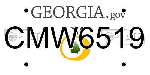 CMW6519 Georgia License Plate