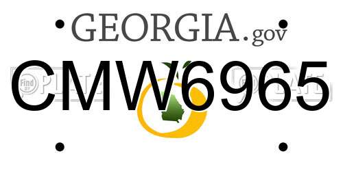 CMW6965 Georgia License Plate