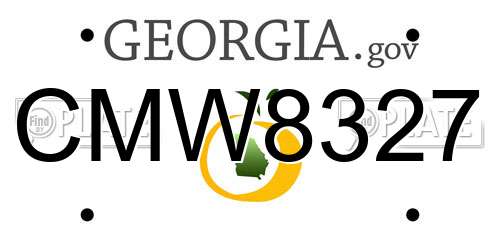 CMW8327 Georgia License Plate