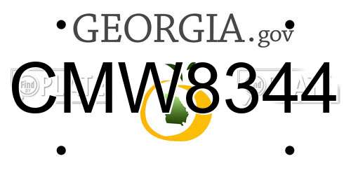 CMW8344 Georgia License Plate