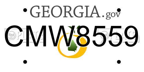 CMW8559 Georgia License Plate