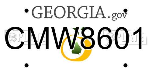 CMW8601 Georgia License Plate