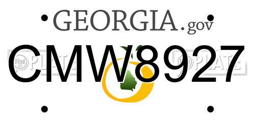 CMW8927 Georgia License Plate