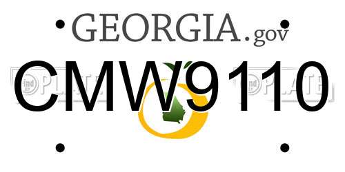 CMW9110 Georgia License Plate