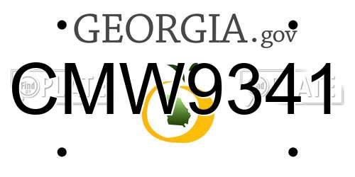 CMW9341 Georgia License Plate