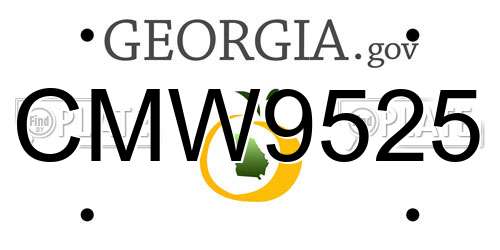 CMW9525 Georgia License Plate
