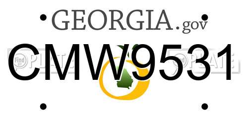 CMW9531 Georgia License Plate
