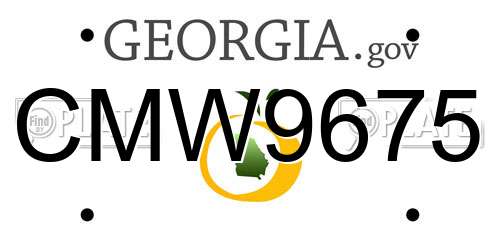 CMW9675 Georgia License Plate