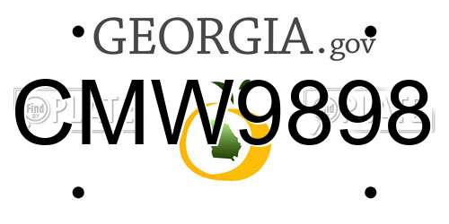 CMW9898 Georgia License Plate