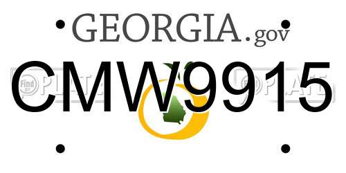 CMW9915 Georgia License Plate