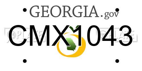 CMX1043 Georgia License Plate