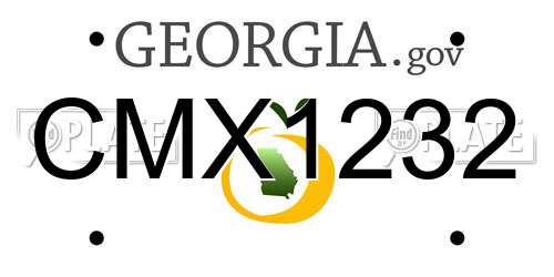 CMX1232 Georgia License Plate