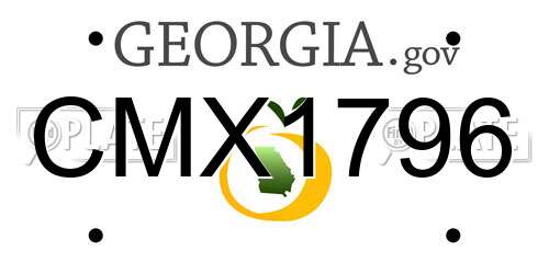CMX1796 Georgia License Plate