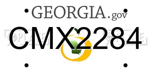 CMX2284 Georgia License Plate