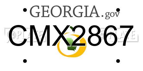 CMX2867 Georgia License Plate