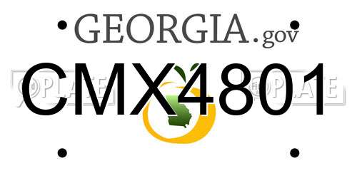 CMX4801 Georgia License Plate