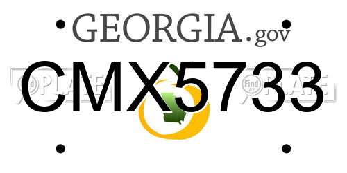 CMX5733 Georgia License Plate