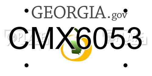 CMX6053 Georgia License Plate
