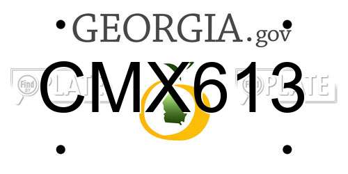 CMX613 Georgia License Plate