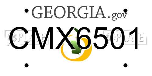 CMX6501 Georgia License Plate