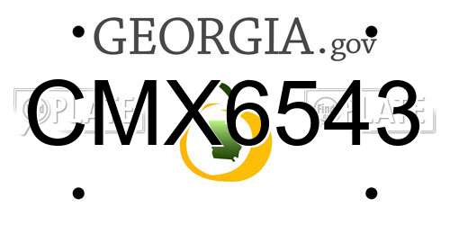 CMX6543 Georgia License Plate