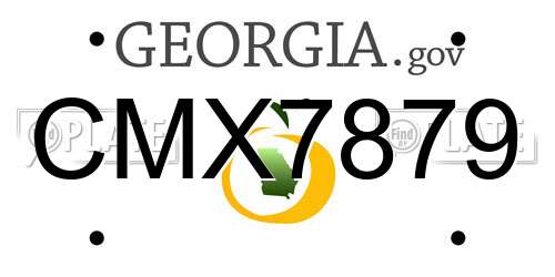 CMX7879 Georgia License Plate