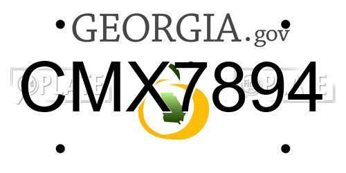 CMX7894 Georgia License Plate