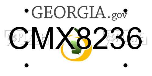 CMX8236 Georgia License Plate