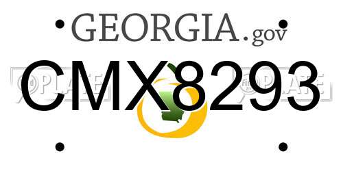 CMX8293 Georgia License Plate