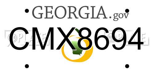 CMX8694 Georgia License Plate