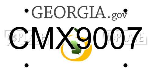 CMX9007 Georgia License Plate