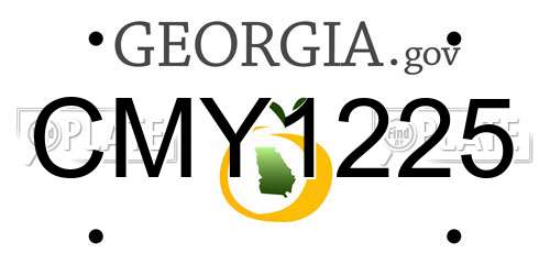 CMY1225 Georgia License Plate